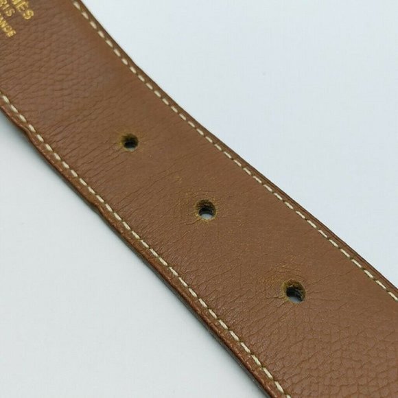 Authentic Hermes H Silver Buckle Reversible Belt